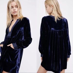 Free People Navy Velvet Dress